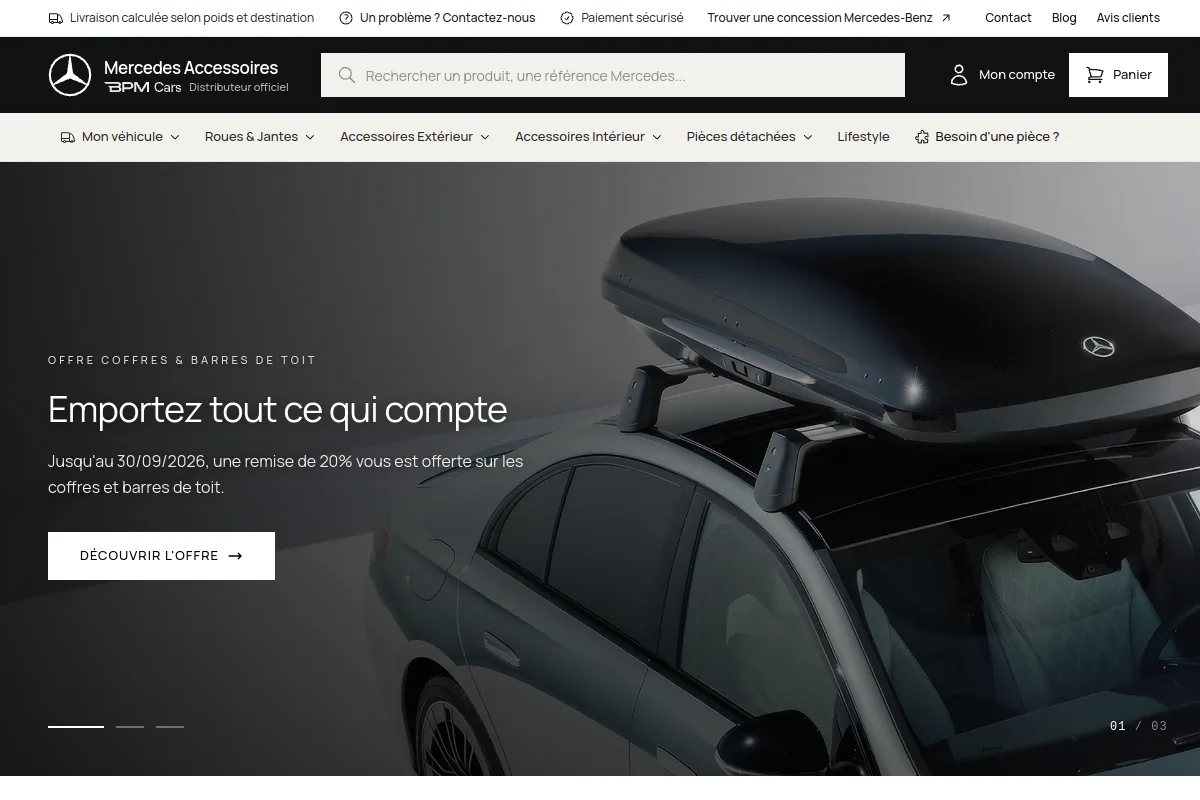 Boutique en ligne Mercedes Accessoires : pièces et accessoires d'origine
